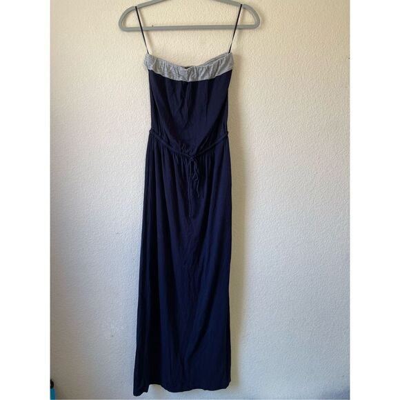 J crew navy maxi strapless‎ dress size xsmall - Picture 1 of 7